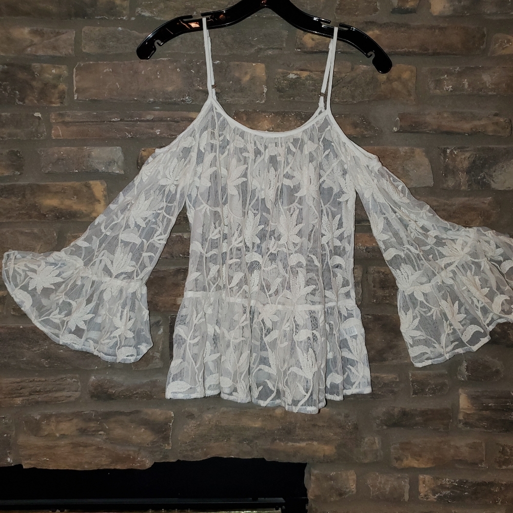 HER ENTIRE NAME SAYS GRACE LACE TOP SMALL